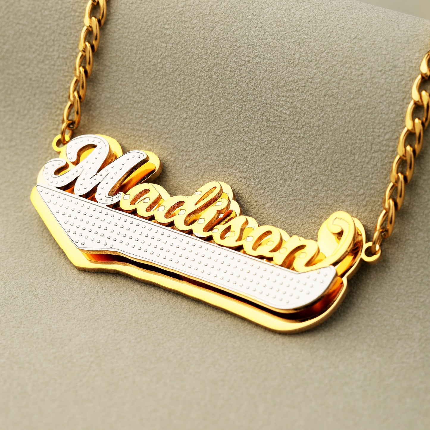 Double Plated Swiped Name Necklace