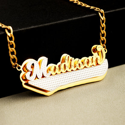 Double Plated Swiped Name Necklace