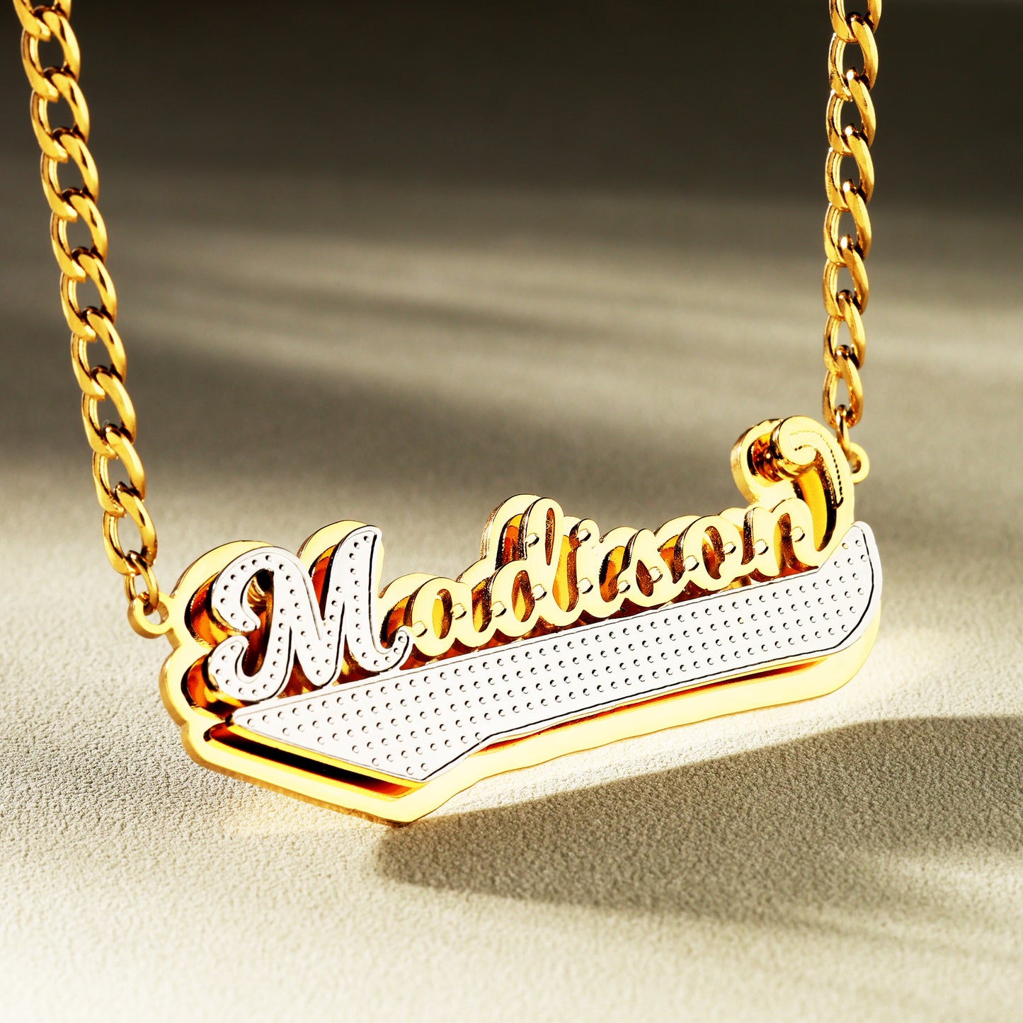 Double Plated Swiped Name Necklace