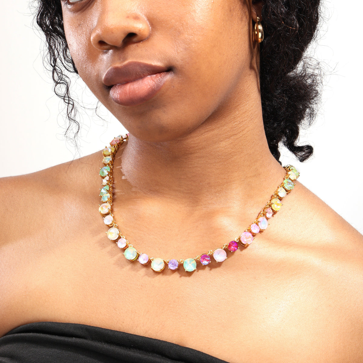 Cotton Candy Charm Gemstone Necklace