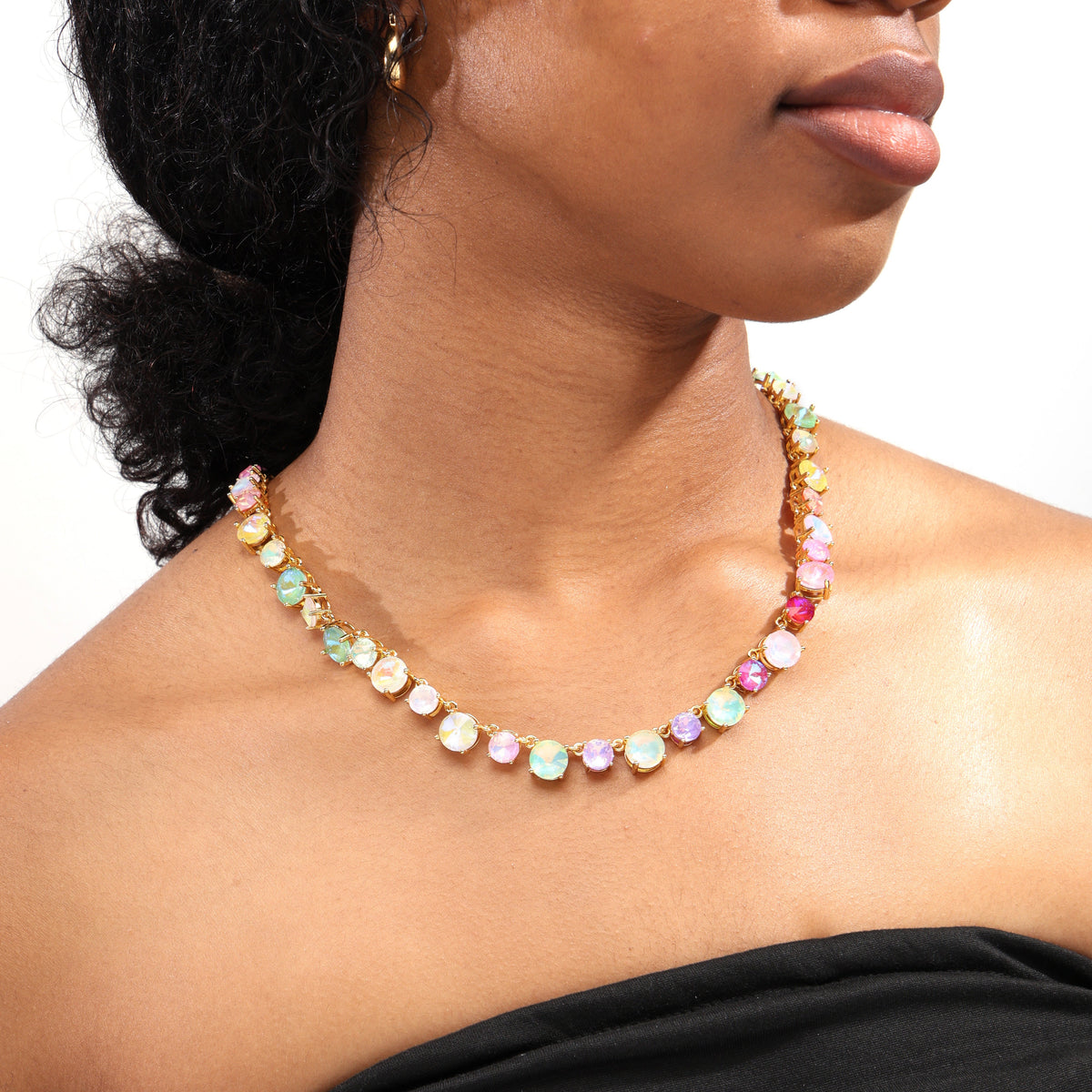 Cotton Candy Charm Gemstone Necklace