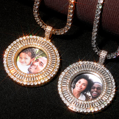 Family Photo Round Pendant