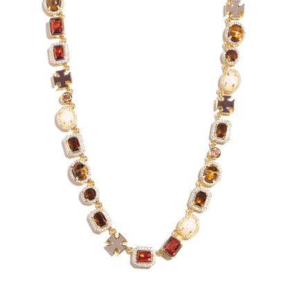 Desert Mirage Opal and Tiger's Eye Gemstone Necklace