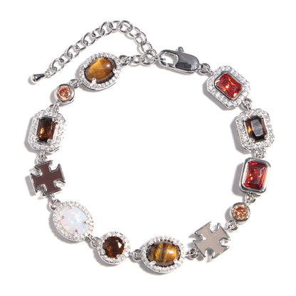 Desert Mirage Opal and Tiger's Eye Gemstone Necklace