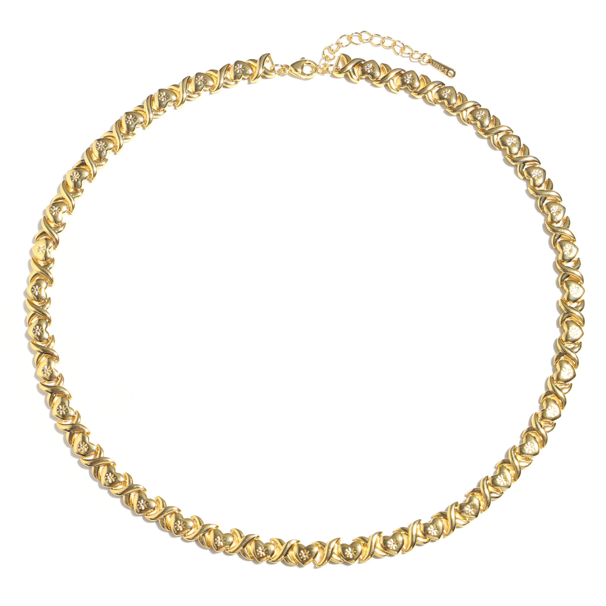 Classic Gold XOXO Heart-shaped Design Necklace