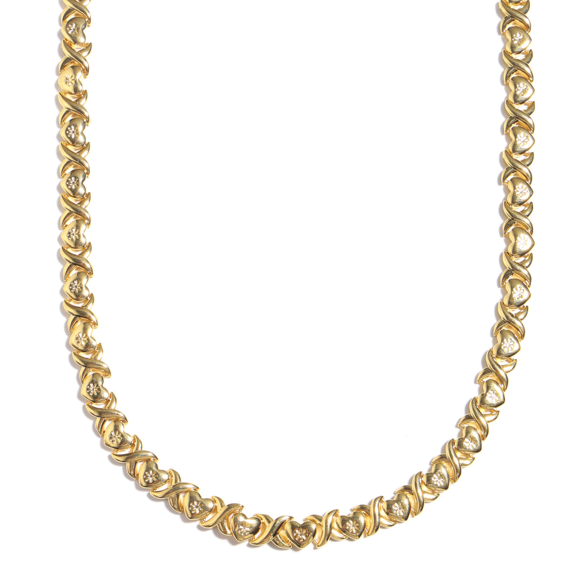 Classic Gold XOXO Heart-shaped Design Necklace