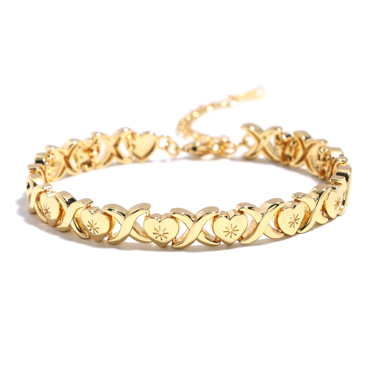 Classic Gold XOXO Heart-shaped Design Necklace