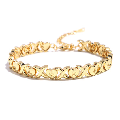 Classic Gold XOXO Heart-shaped Design Necklace