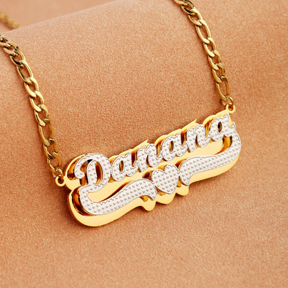 Double Plated Heart Name Necklace