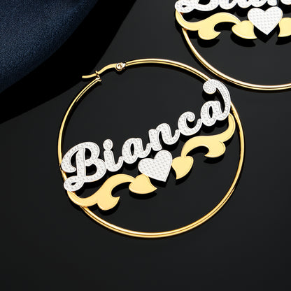 Personalized Gold Hoop Earring with Custom Name