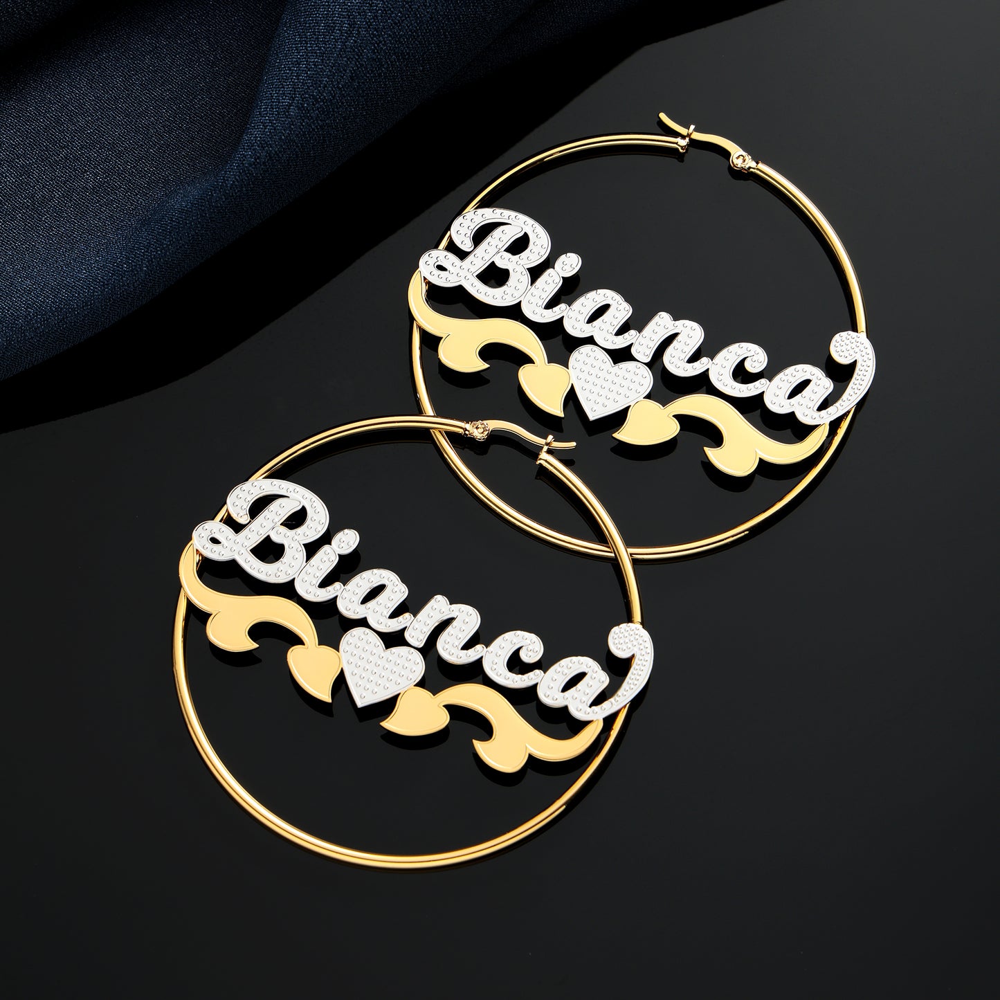 Personalized Gold Hoop Earring with Custom Name