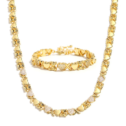 Bear Hug Heart Diamond XO Necklace