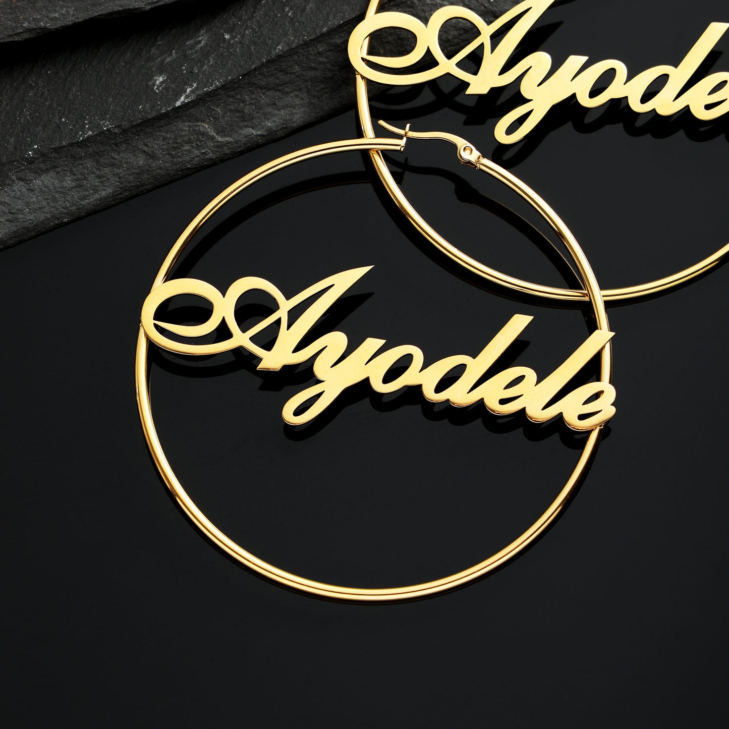 Personalized Cursive Name Hoop Earrings