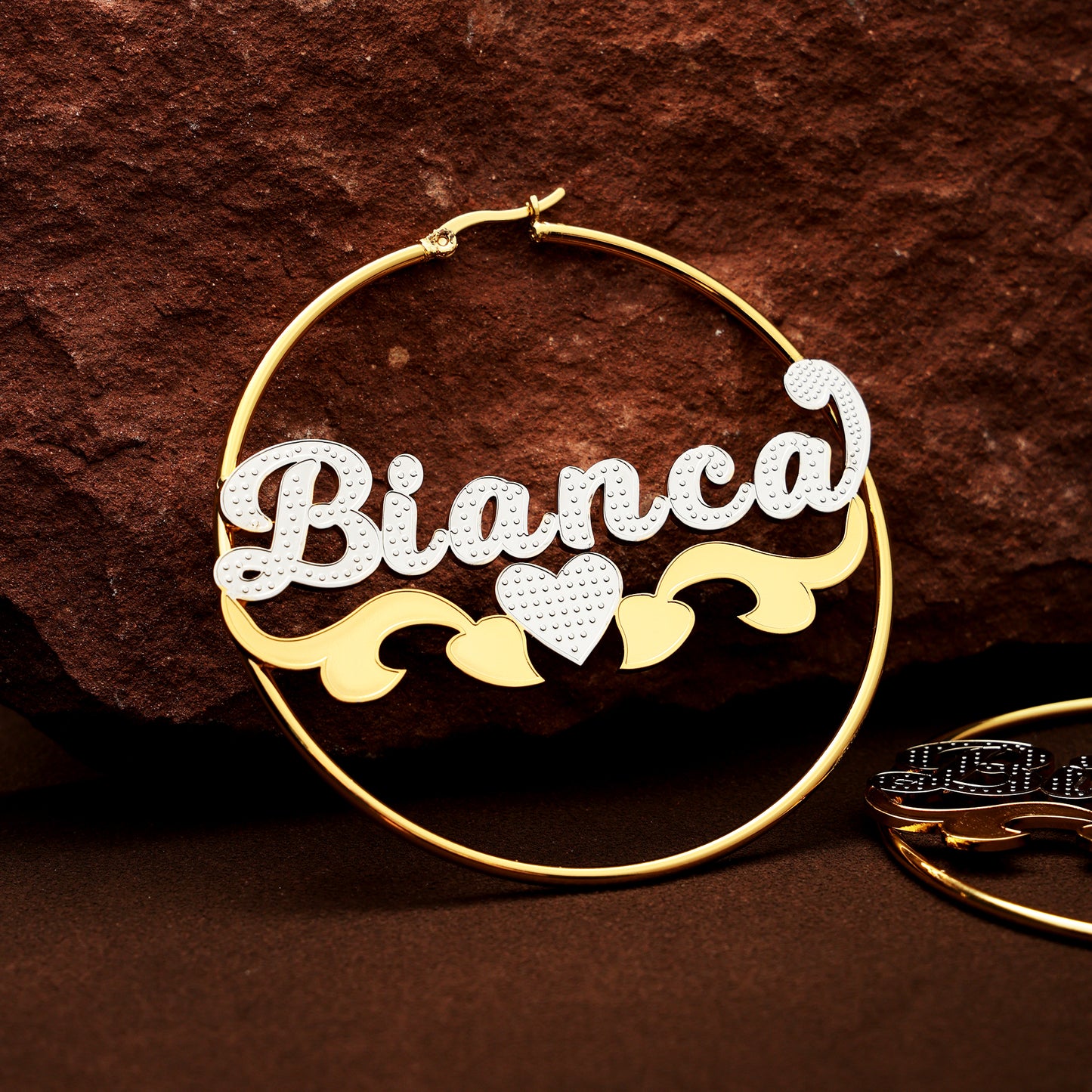 Personalized Gold Hoop Earring with Custom Name