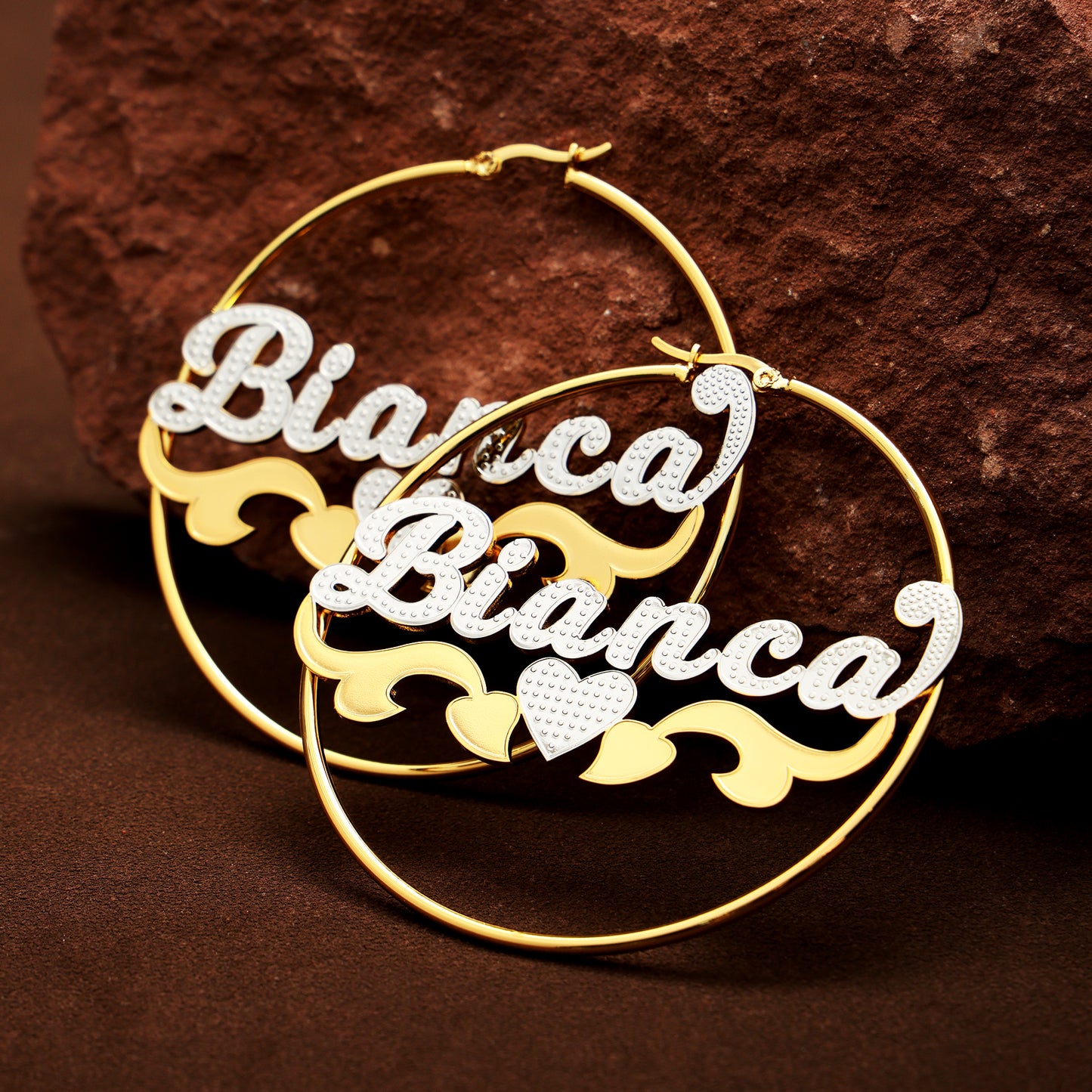 Personalized Gold Hoop Earring with Custom Name