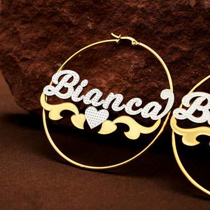 Personalized Gold Hoop Earring with Custom Name