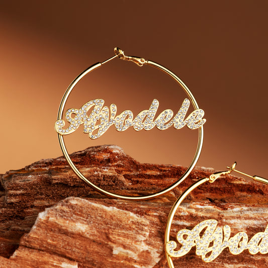 Fashion Big Hoop Name Earrings