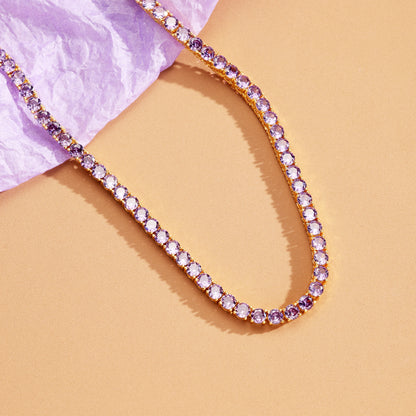 4MM Purple Iced Out Tennis Chain