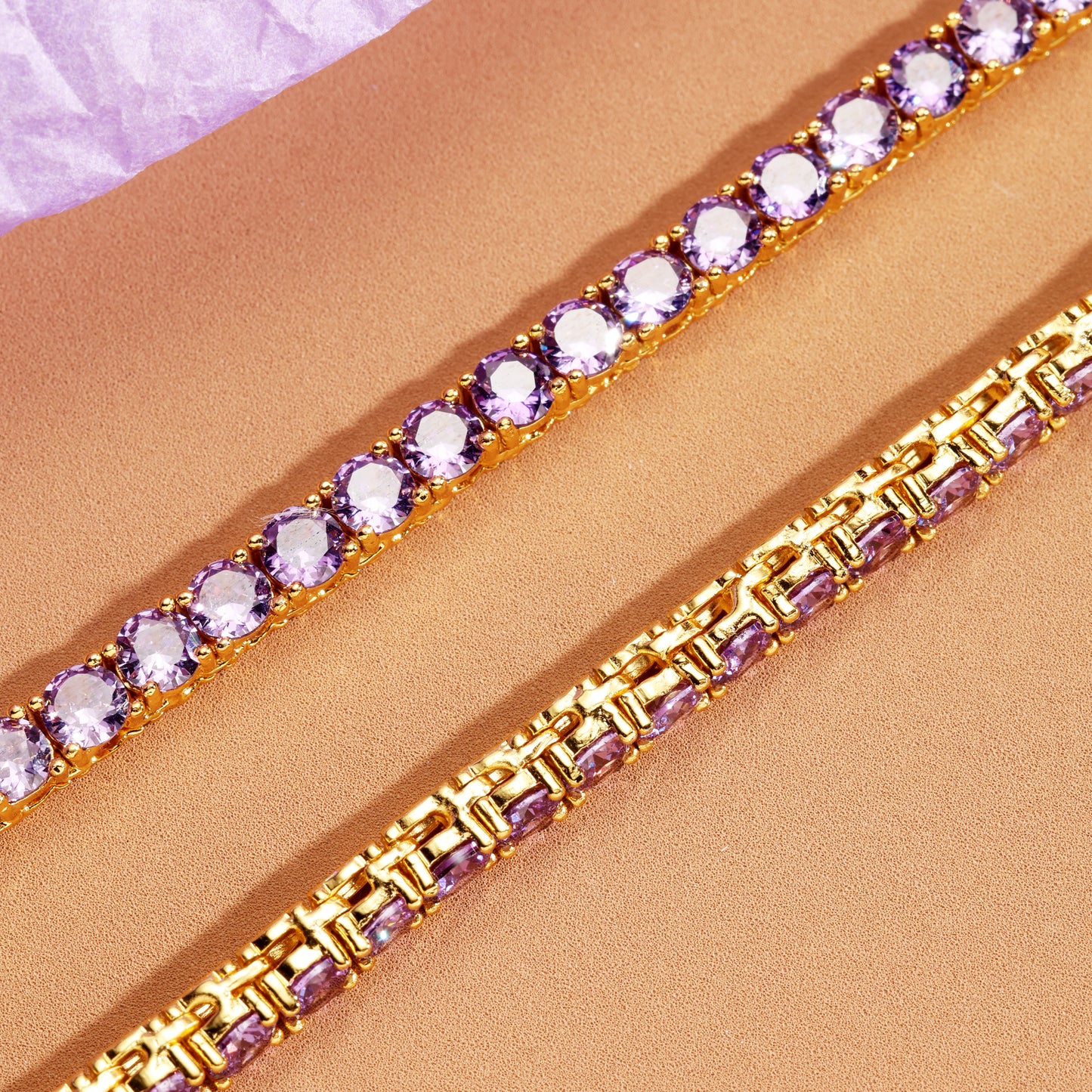 4MM Purple Iced Out Tennis Chain