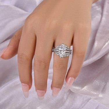 Beautifully Marquise Cut Insert Ring Set