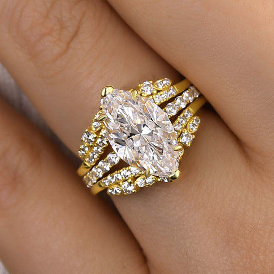 Beautifully Marquise Cut Insert Ring Set