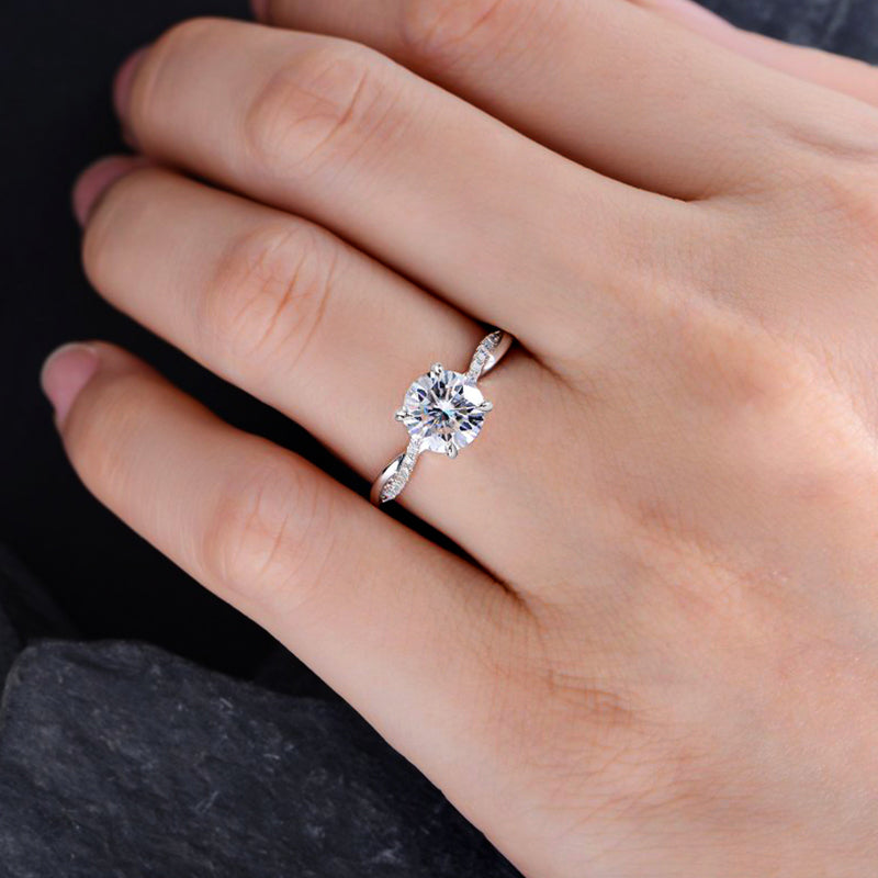 Twist 1.25 Carat Round Cut Promise Ring