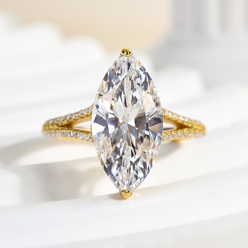 Exquisite Split Shank Marquise Cut Ring