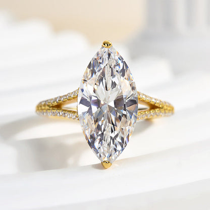 Exquisite Split Shank Marquise Cut Ring