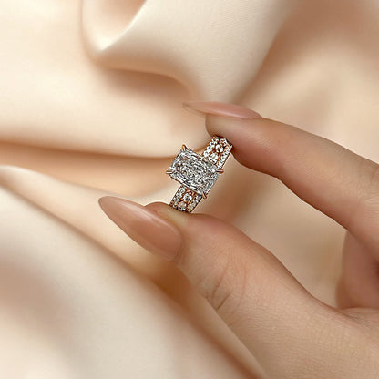 Noble Radiant Cut 3 Pieces Ring Set