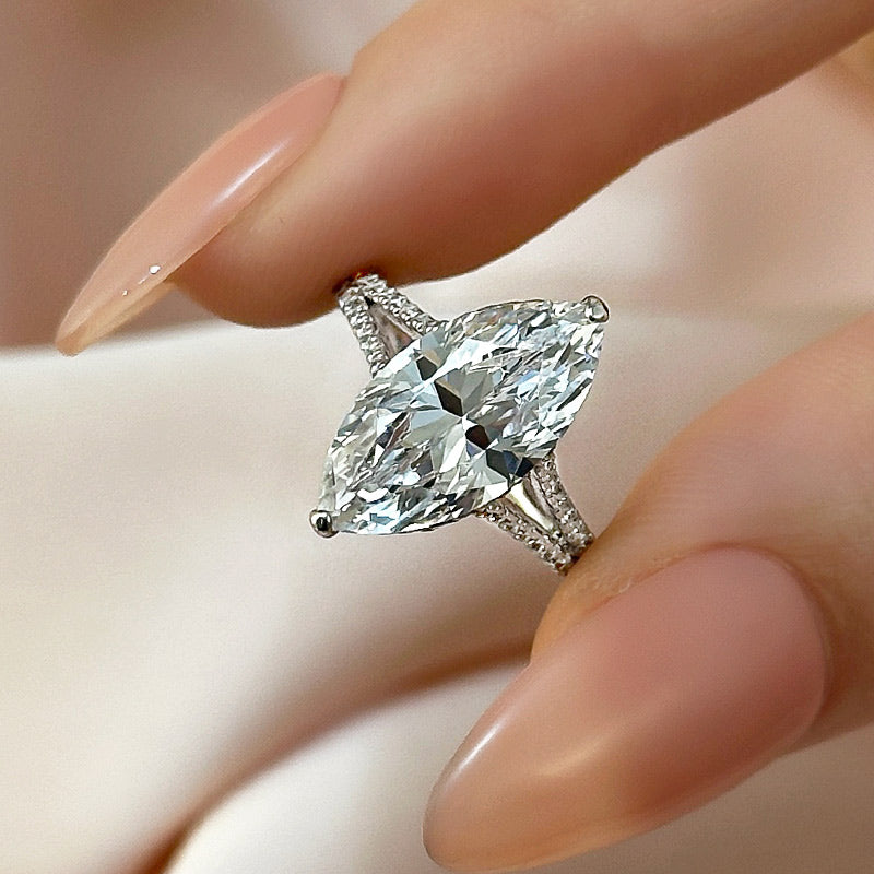 Exquisite Split Shank Marquise Cut Ring