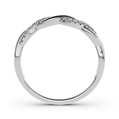 Twist Round Cut Sterling Silver Band Ring