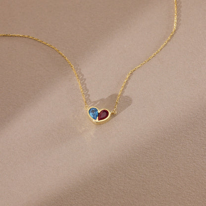 Minimalist Heart Birthstone Necklace