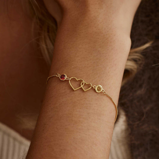 Heart Birthstone Bracelet