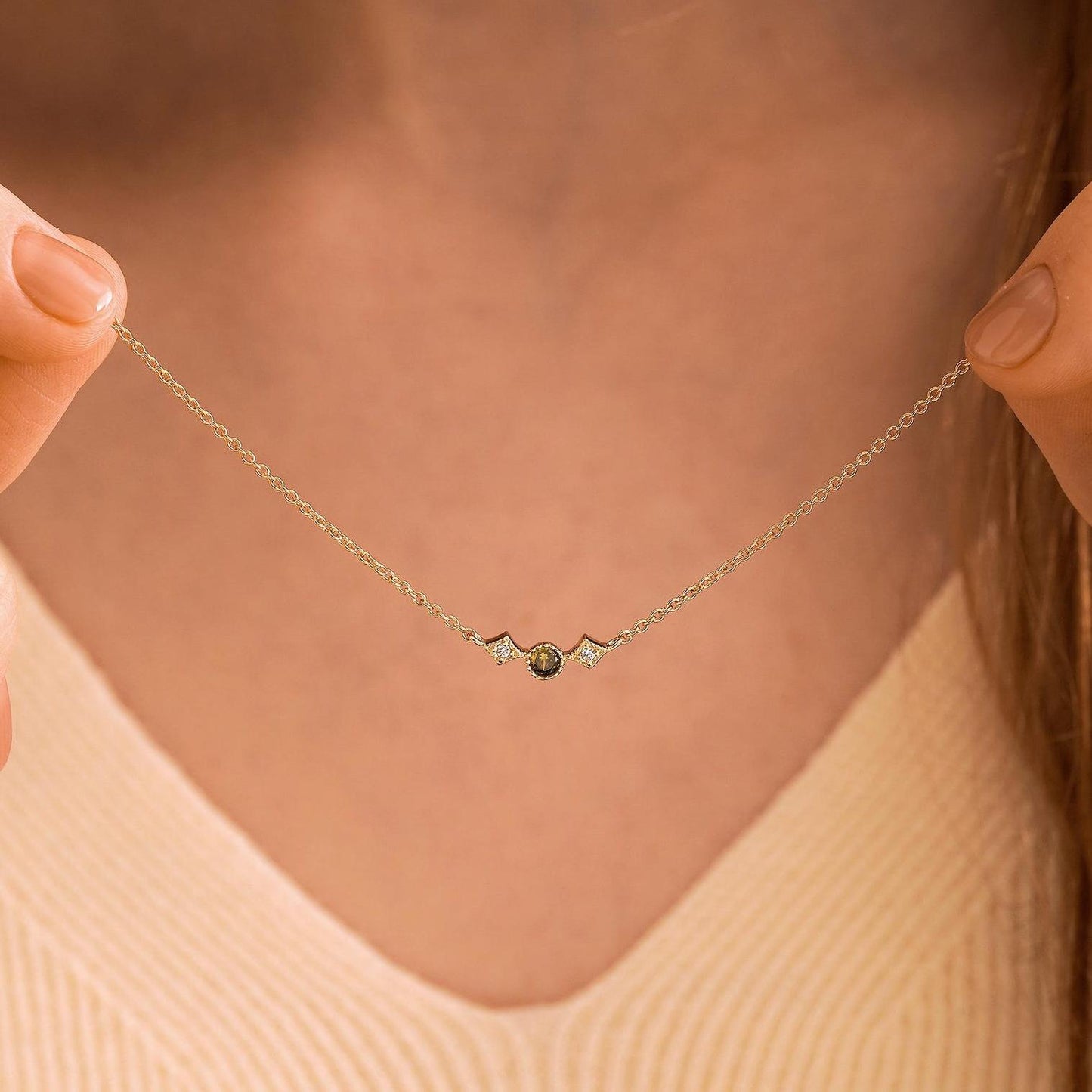 Tiny Diamond  Necklace