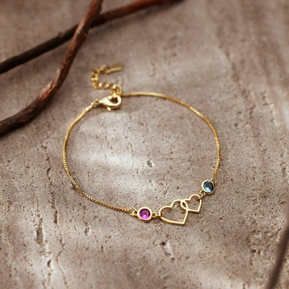 Heart Birthstone Bracelet