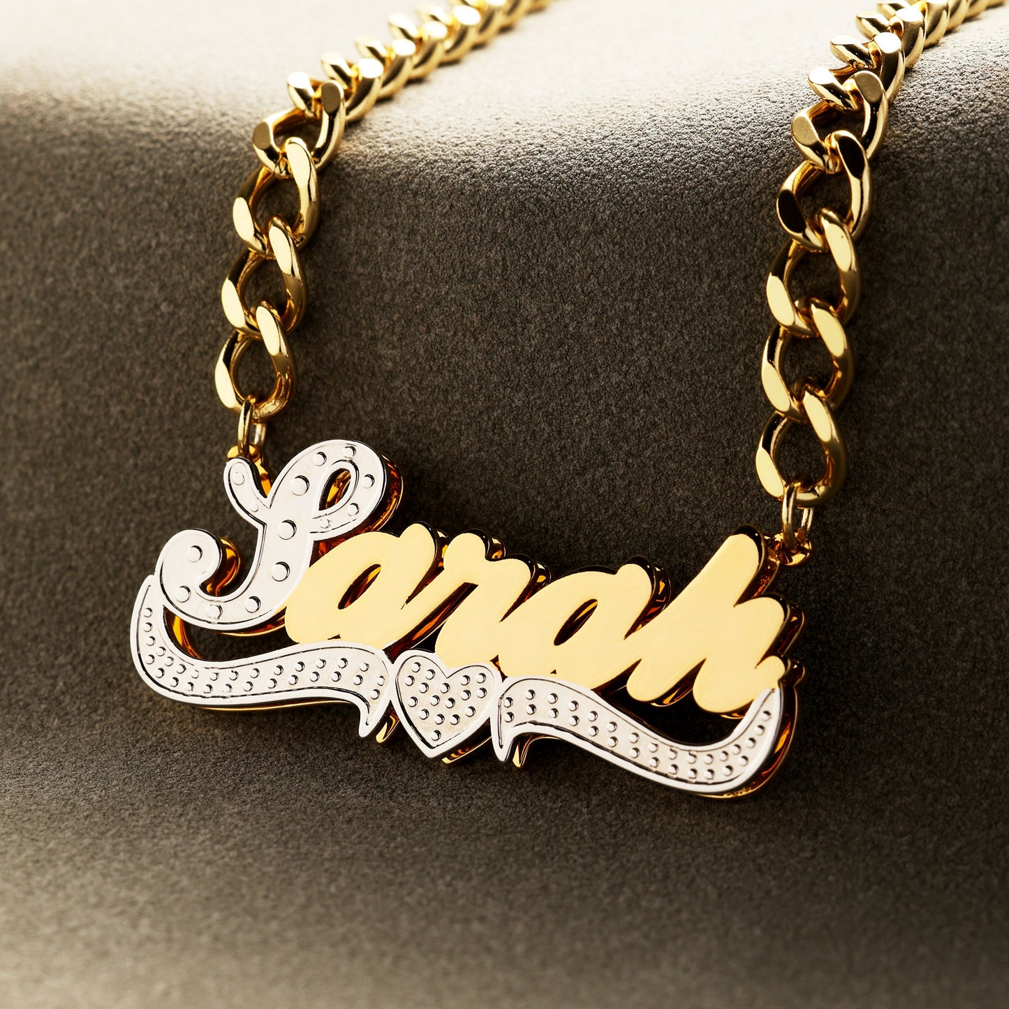 Plated Heart Name Necklace