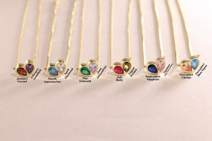 Minimalist Heart Birthstone Necklace