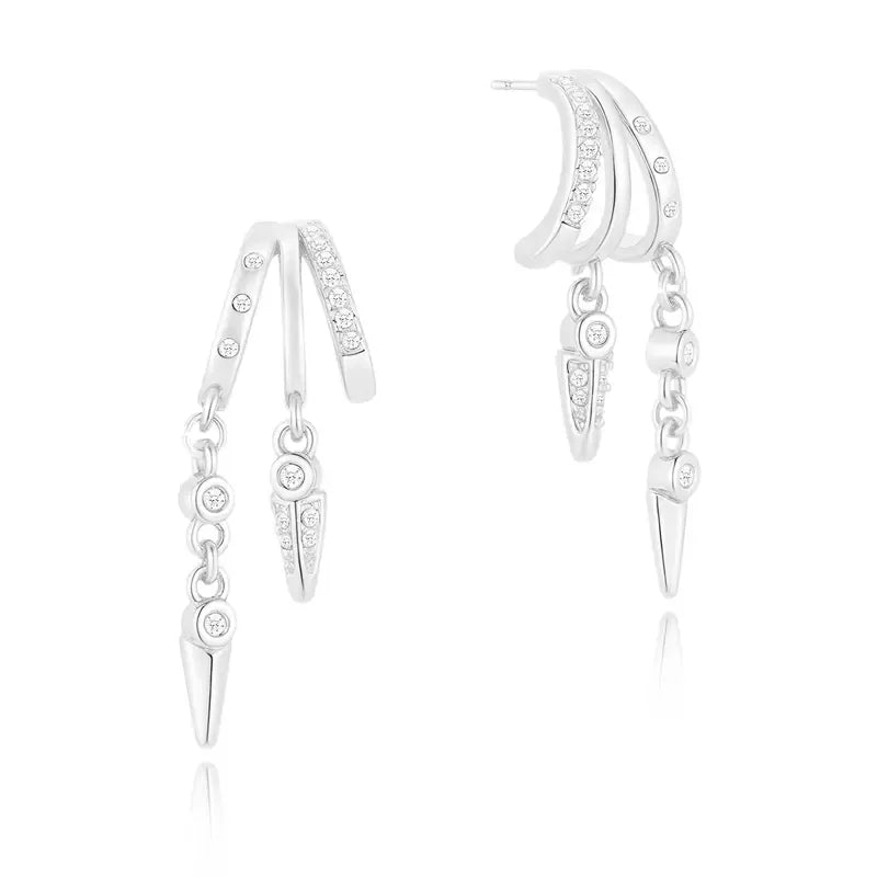 Dainty Triple Huggie Hoops Trendy Women's Earrings  Statement Drop