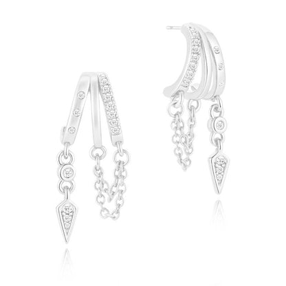 Dainty Triple Huggie Hoops Trendy Women's Earrings  Statement Drop