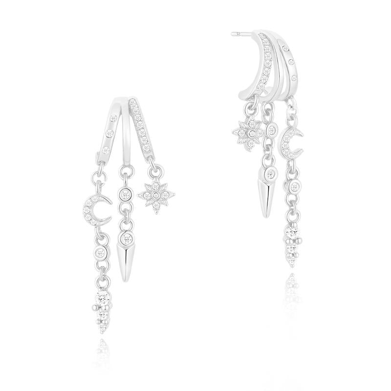 Dainty Triple Huggie Hoops Trendy Women's Earrings  Statement Drop