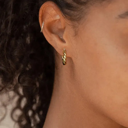 9 Pairs Chunky Hoop Earrings Set 18K Gold Plated Jewelry Gift for Women