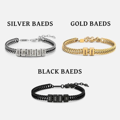 Happy Father's Day Father Gift  Custom Gold Bracelet for Dad with Kids Name Personalize Daddy Bracelet