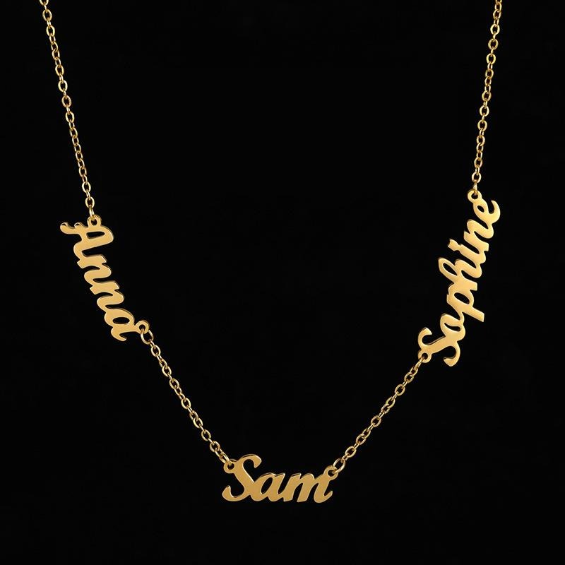 Multi-Name Custom Necklace Personalized Letter Necklace Anniversary Gift for Her（Add up to 6 names）