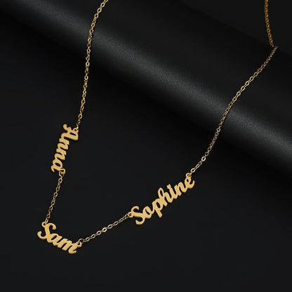 Multi-Name Custom Necklace Personalized Letter Necklace Anniversary Gift for Her（Add up to 6 names）