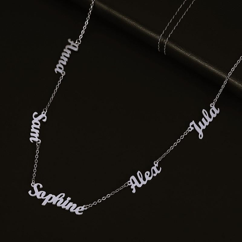 Multi-Name Custom Necklace Personalized Letter Necklace Anniversary Gift for Her（Add up to 6 names）