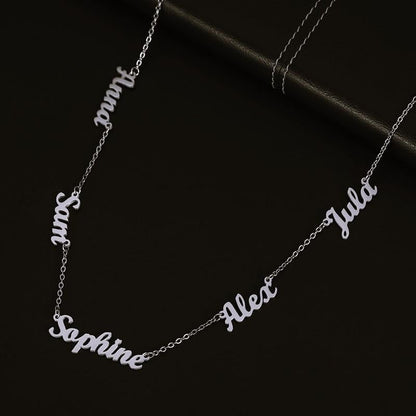 Multi-Name Custom Necklace Personalized Letter Necklace Anniversary Gift for Her（Add up to 6 names）