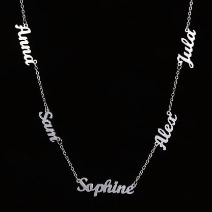 Multi-Name Custom Necklace Personalized Letter Necklace Anniversary Gift for Her（Add up to 6 names）