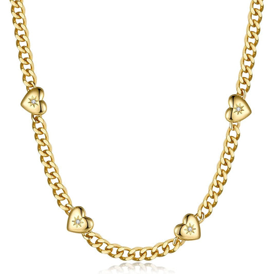 Heart-Linked Legacy: Diamond Cuban Chain Necklace