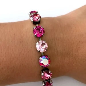 Velvet Rose: Rosy Crystal Tennis Necklace